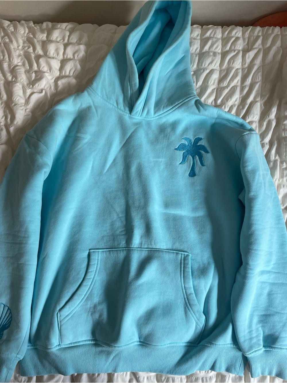Light Blue Palm Tree Hoodie
